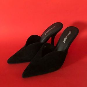 Black suede Jeffrey Campbell Jodeci Mules